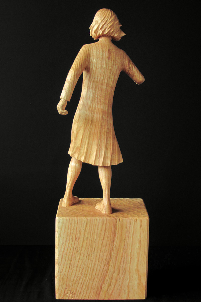 Childs Play #4, back_whole, houten beeld / wood sculpture by Leo Pruijt, NL