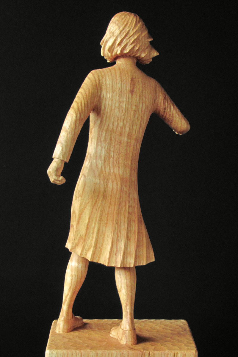 Childs Play #4, back, houten beeld / wood sculpture by Leo Pruijt, NL