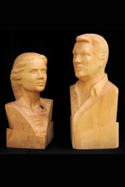 guinevere and barend, two portrait sculptures by leo pruijt nl