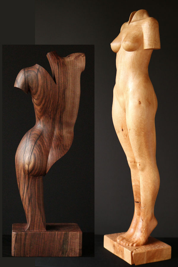 standingnude#2 and curvaceous#4, two sculptures by leo pruijt nl