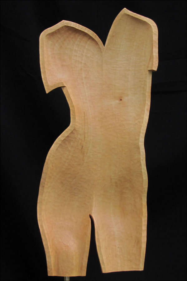 torsoinrelief1, houten beeld / wood sculpture by leo pruijt nl d