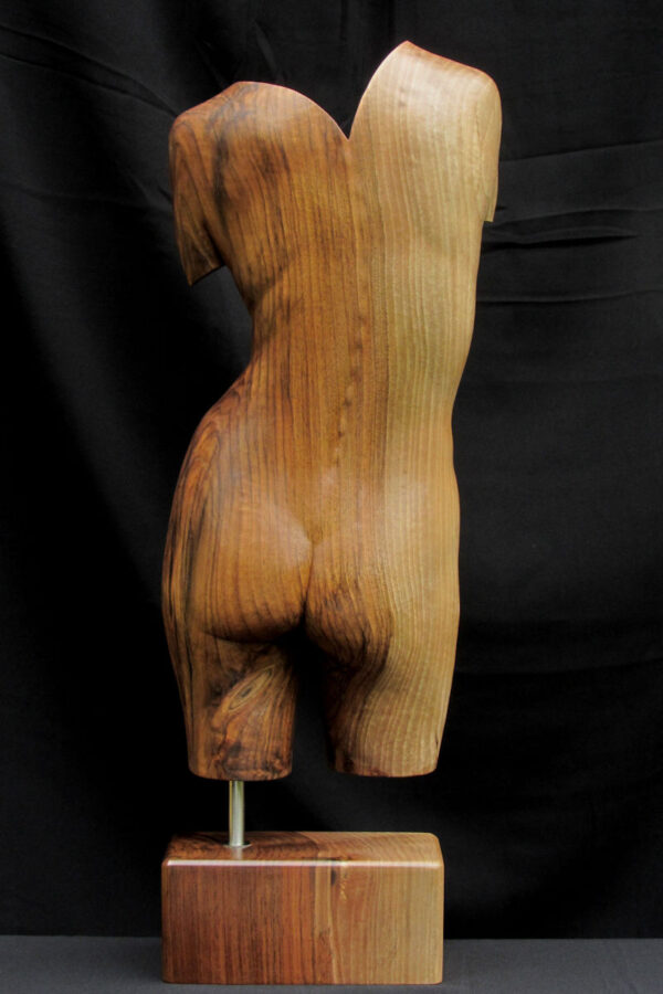 torsoinrelief2, houten beeld / wood sculpture, by leo pruijt nl b 1
